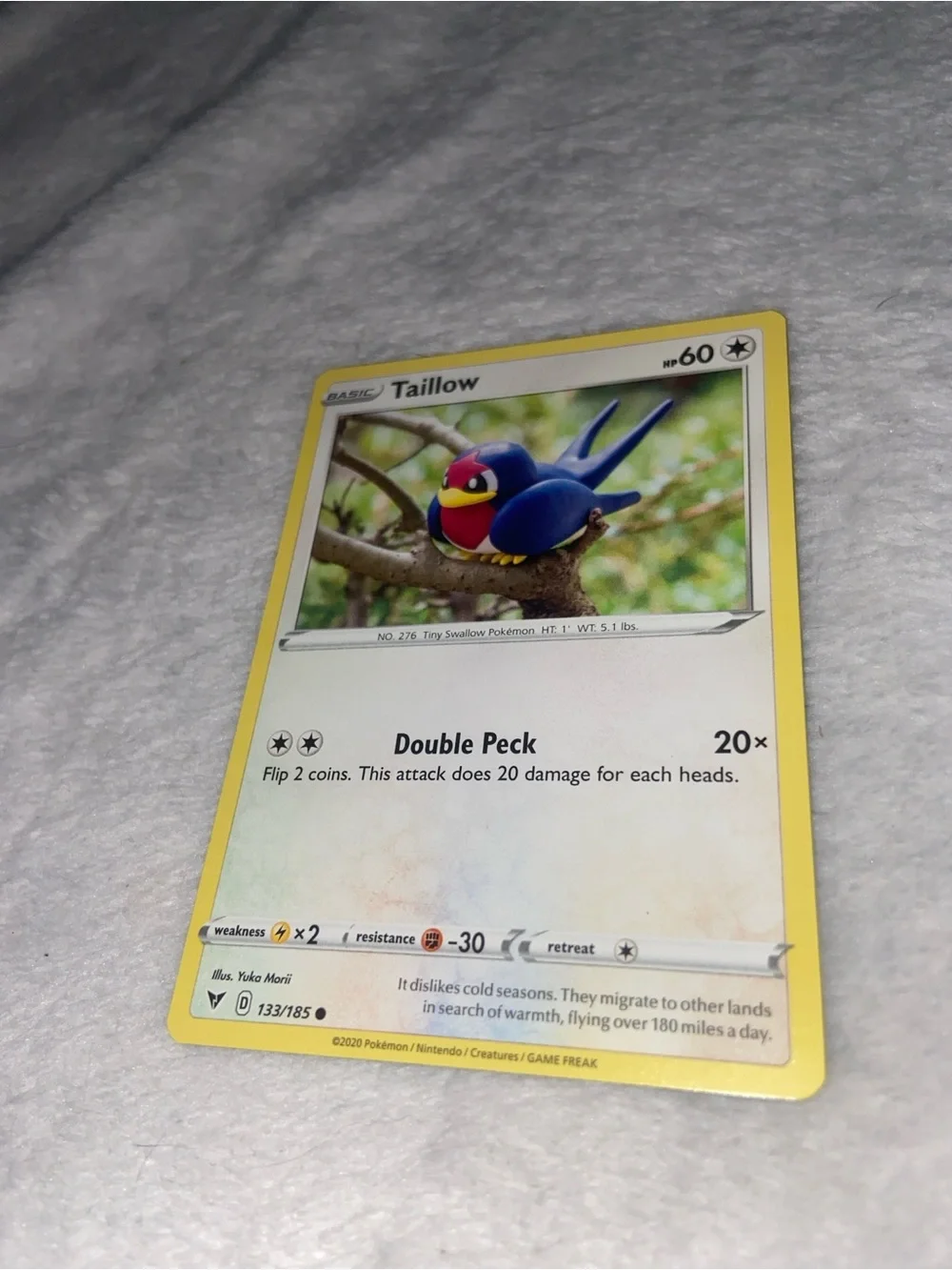 Taillow Pokémon card (#133/185) Yuka Morri